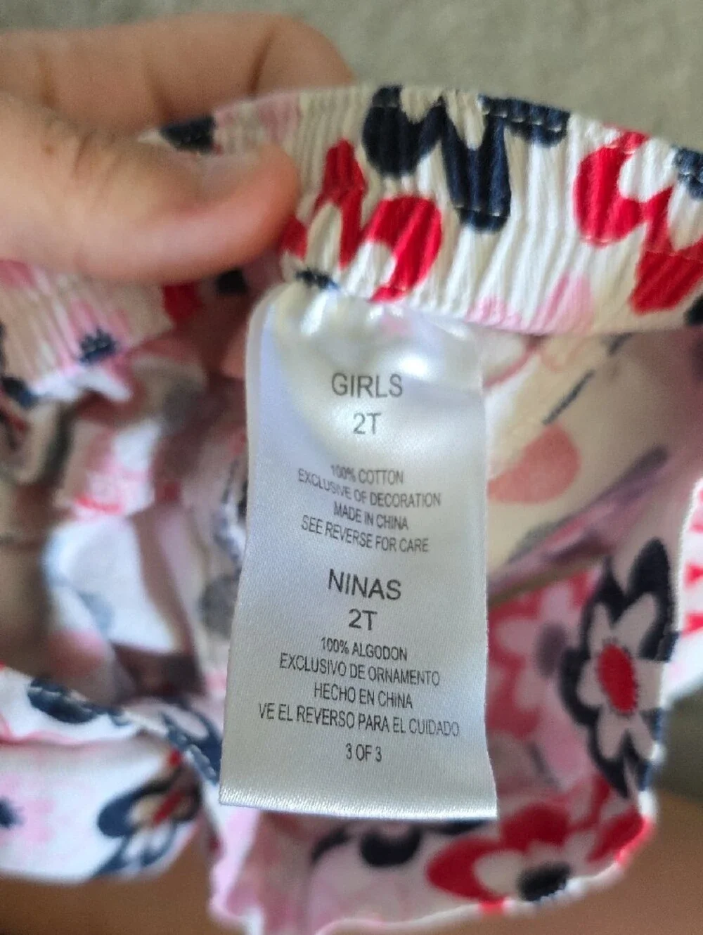 Nina Pink, Red and Navy Floral Ruffle Shorts